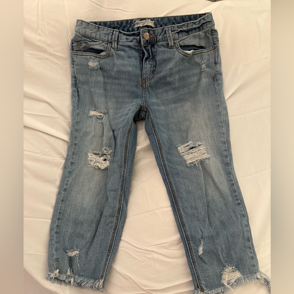 Free People Distressed Cropped Jeans Sz 29